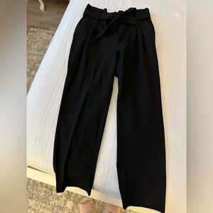 Ann Taylor Loft Tie Belted Trousers Size Small Petite Black